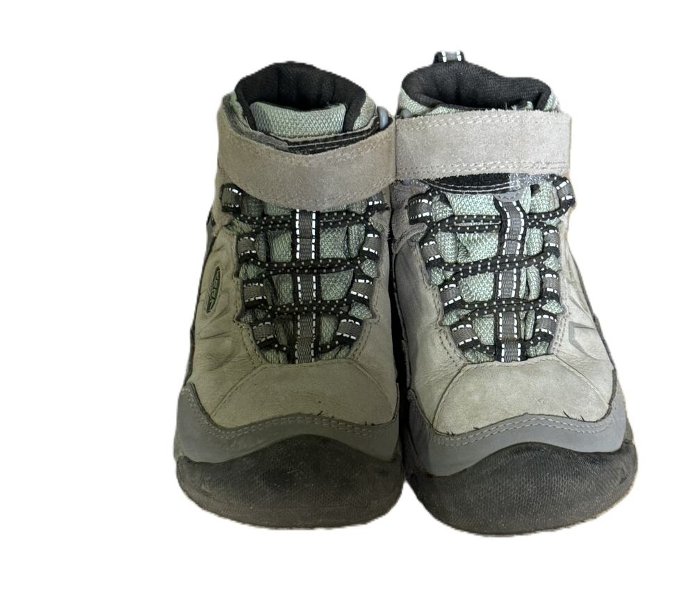KEEN Targhee IV Mid Waterproof Hiking Boots Kids US 9 Gray Green 1029613
